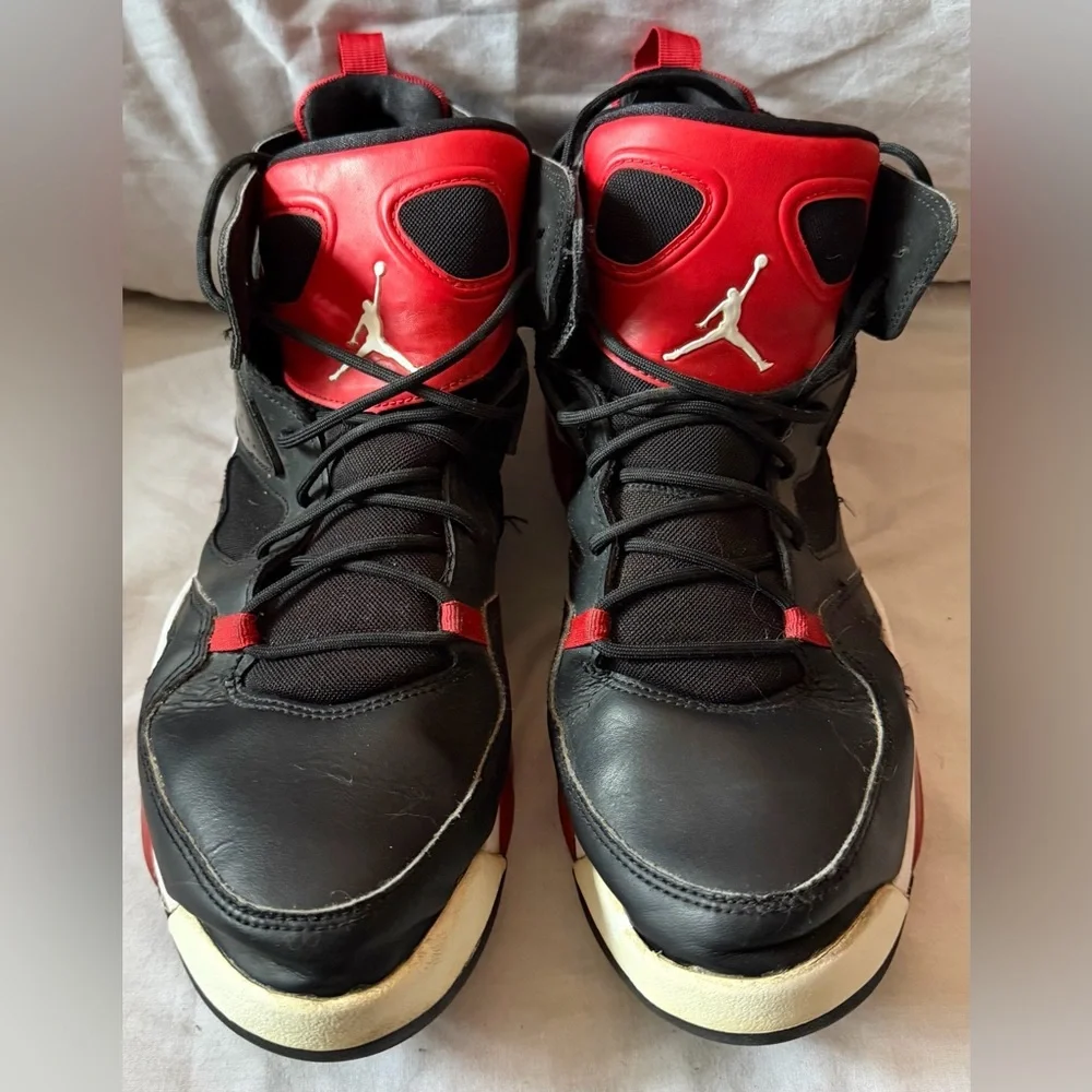 Air Jordan Flight Club 91 Bred, Patent Black/ Red DC7329-006 Men's Sz 13